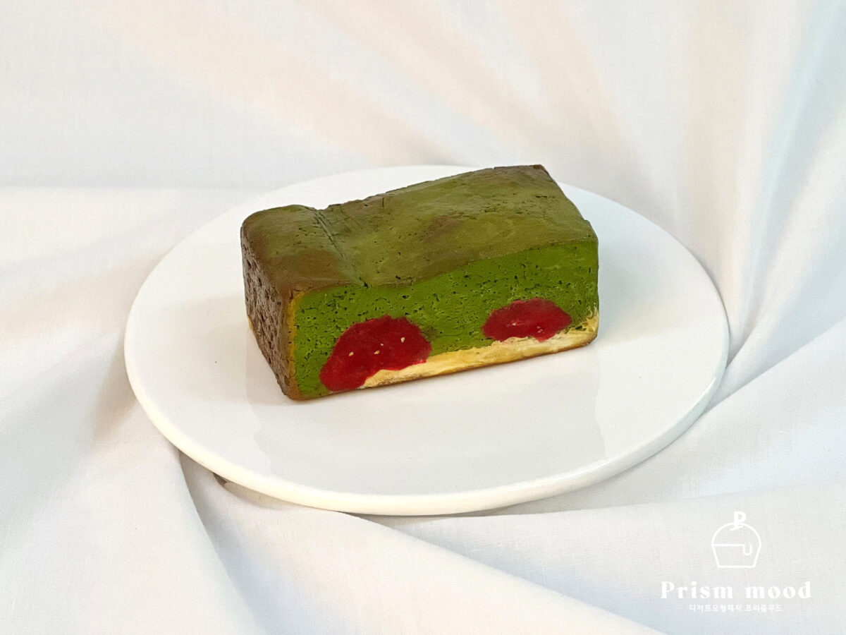 말차 딸기 브라우니 모형