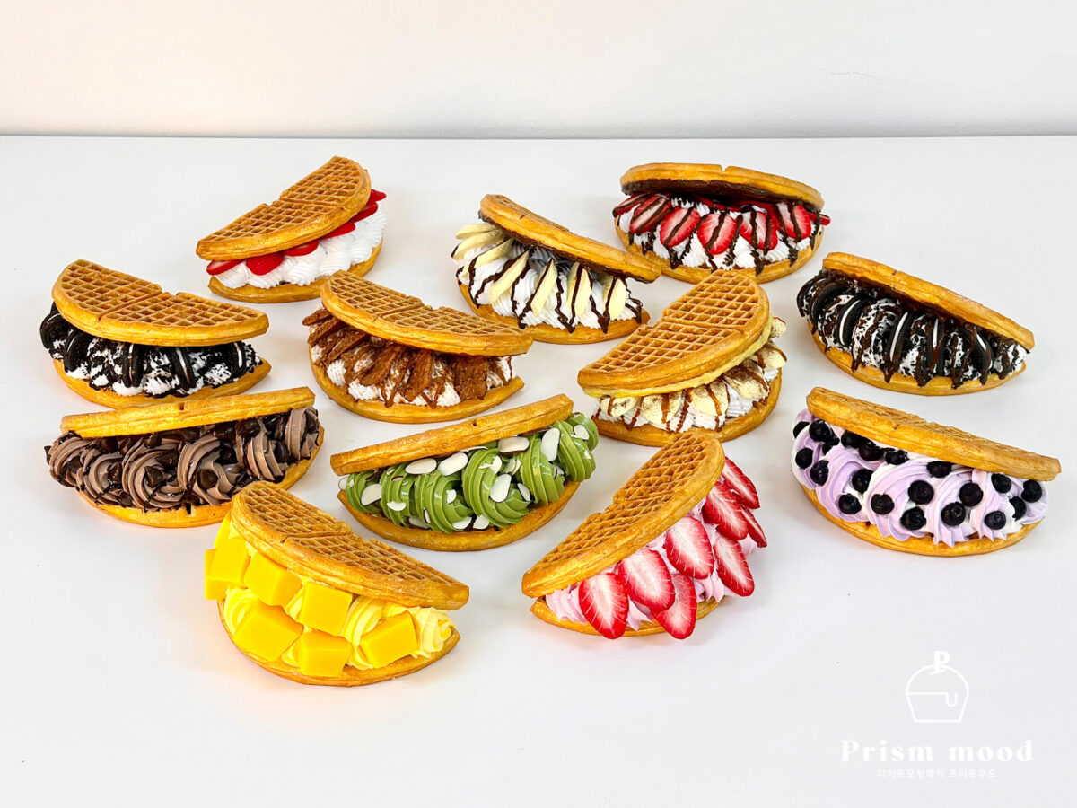 아이스크림 토핑 와플 모형