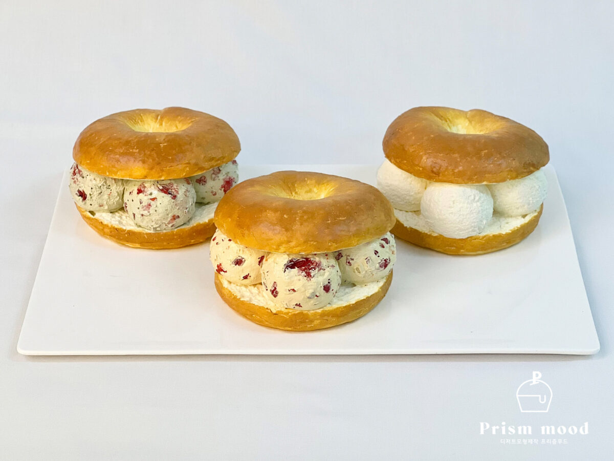 크림토핑 베이글 모형