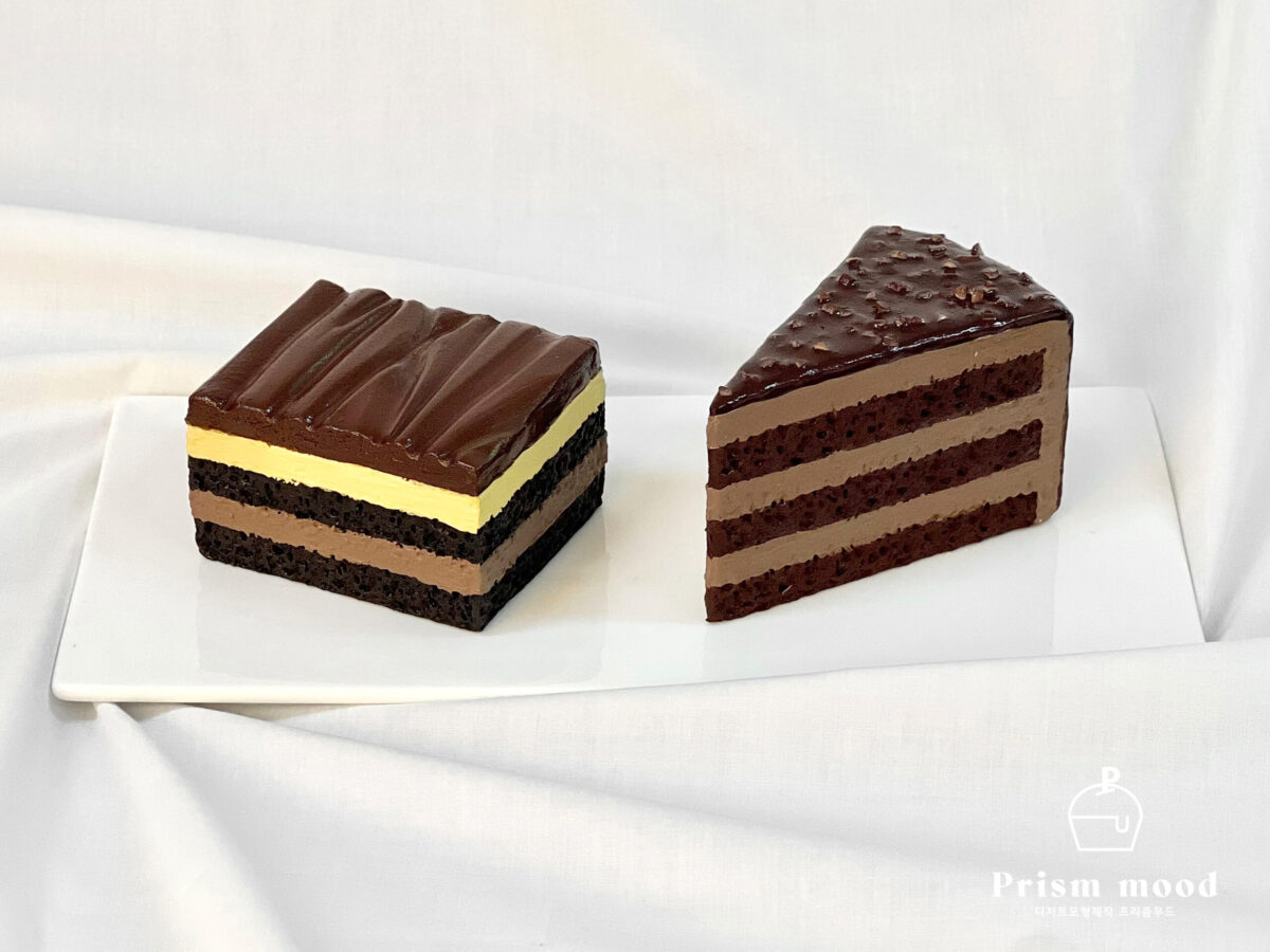 스퀘어 헤이즐넛 초코 케이크 모형